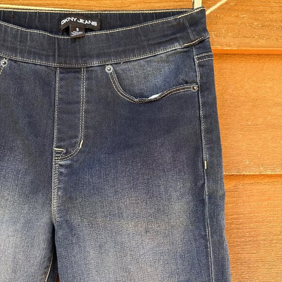 DKNY JEANS Elastic Waist Denim Legging Jeggins Dark Blue Size S - Picture 6 of 13